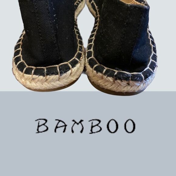 NWOT Bamboo Black Canvas Espadrille Loafers 7.5 - Picture 4 of 5
